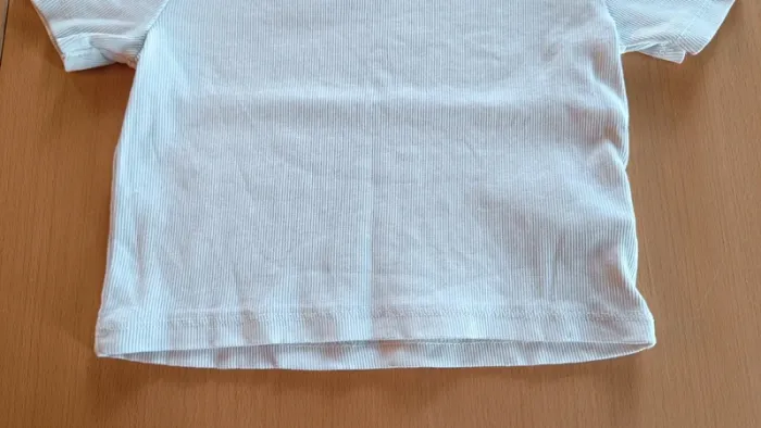 Tee shirt effet côtelé blanc - photo numéro 3