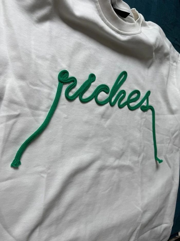 👕 T-shirt Riches Paris Blanc – Logo Corde Vert - photo numéro 4