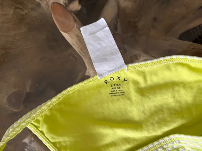 Bas de maillot de bain Roxy jaune blanc S carreaux - photo numéro 5