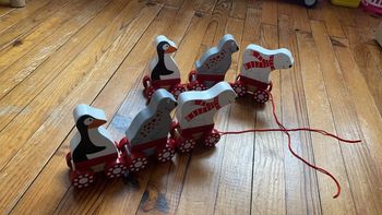 Lot de train animaux en bois