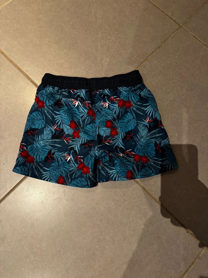 Maillot de bain avec cordelette de serrage - Vertbaudet - Feuilles / Fleurs - Bleu marine - 8 ans - photo numéro 3