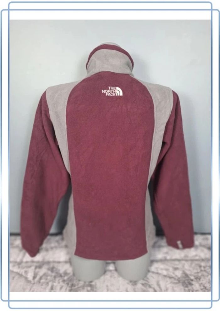 Veste polaire full zip the north face femme / taille S / gris et bordeaux / logo brodé - photo numéro 6