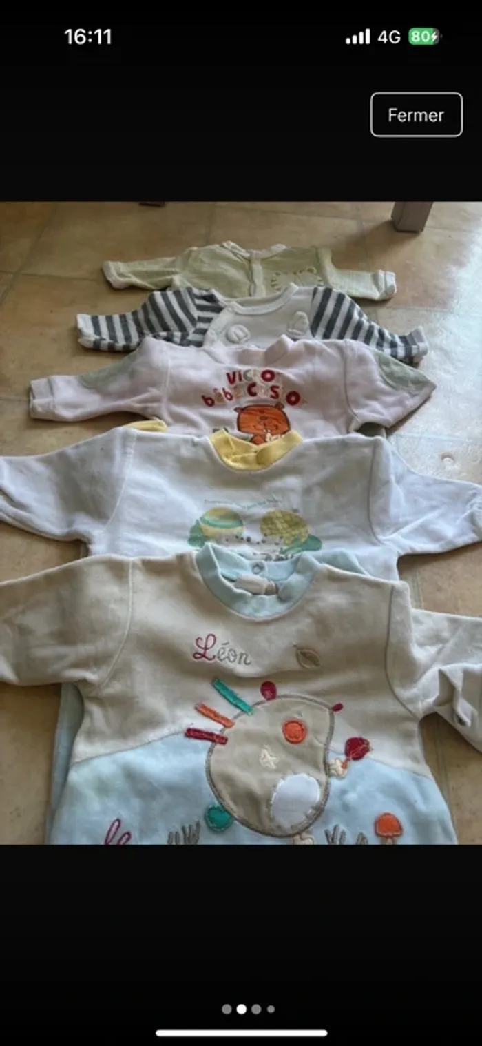 Lots pyjamas 0-3 mois tape à l’œil - photo numéro 2