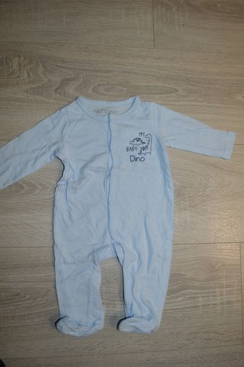 Pyjama fin bleu My baby dino In extenso 1 mois fermeture devant