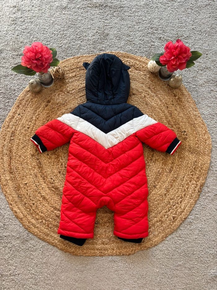 🌺Combinaison de ski/Combipilote matelassé marine, blanc et rouge oreille renard Taille 12mois/74cm🌺 - photo numéro 7