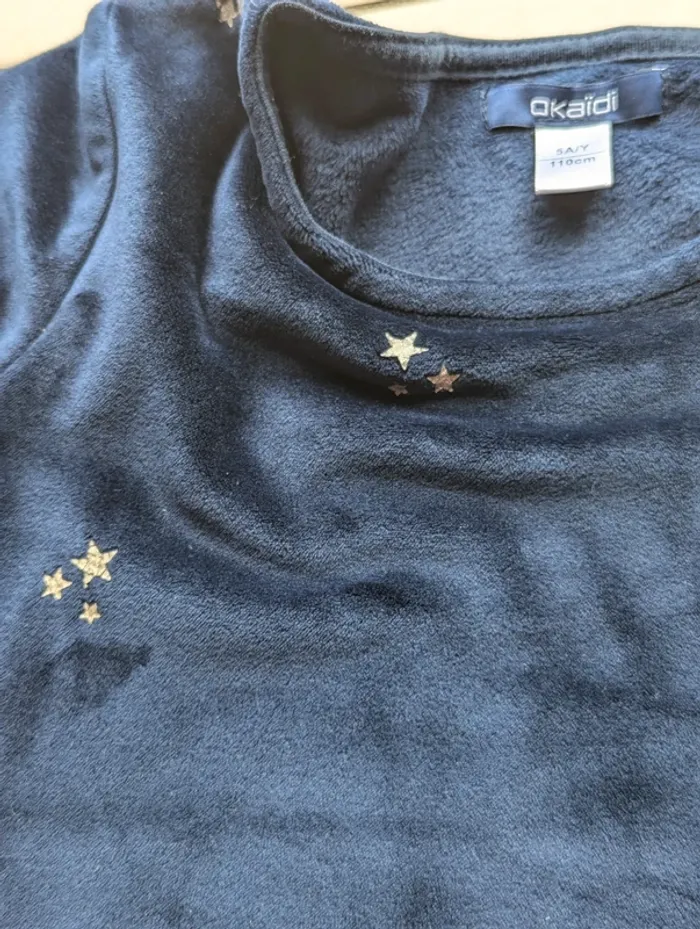 Pull court velours bleu okaidi 5 ans - photo numéro 4