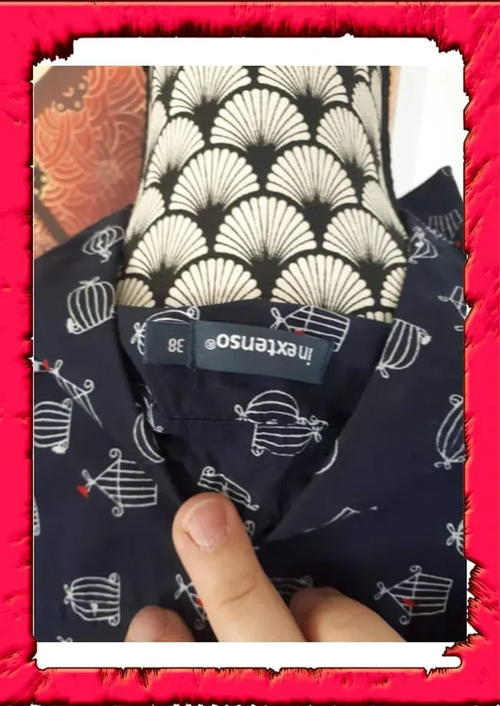 Chemise a motif manches retroussables taille 38 - photo numéro 5