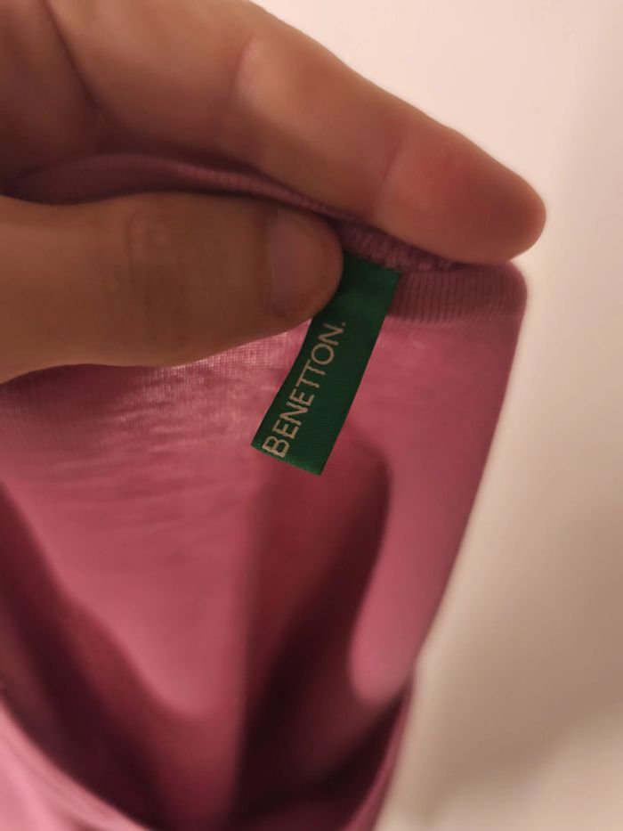 T-shirt manche longue Benetton Femme Taille M Rose - photo numéro 7