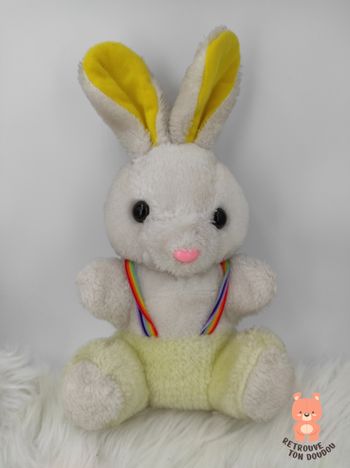 Peluche Lapin Blanc Jaune Hanpwaschba