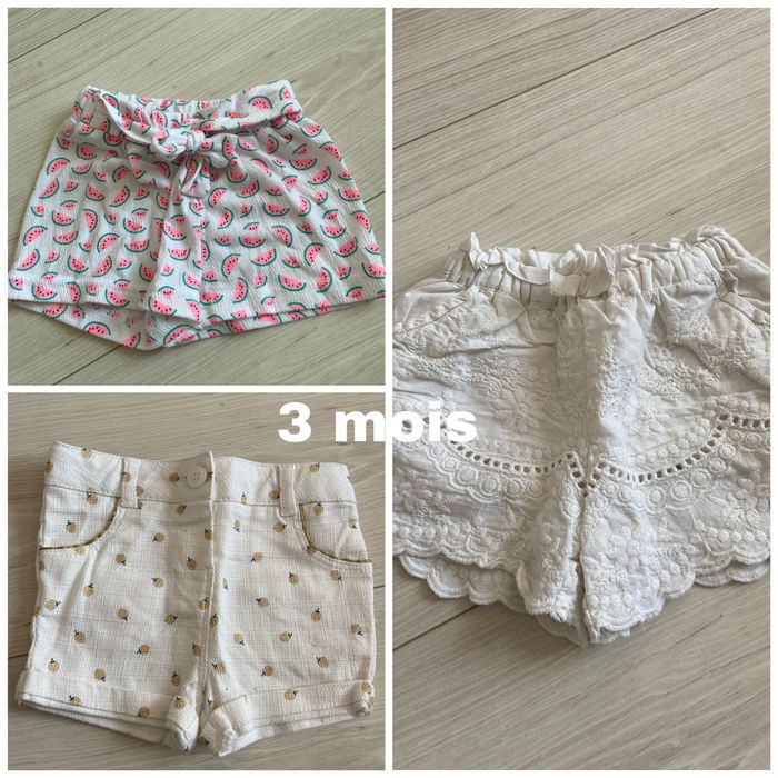 Lot 3 shorts bébé