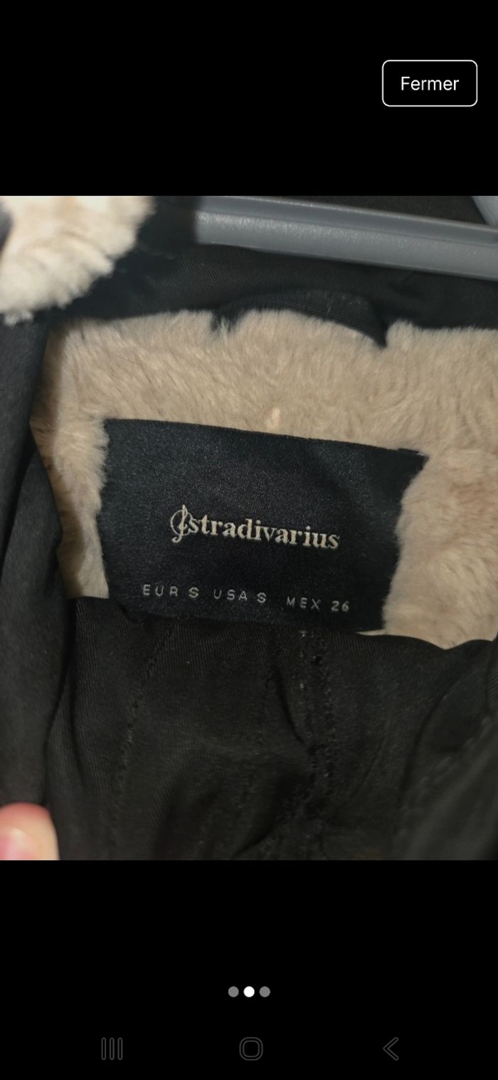 Manteau noir avec intérieur fausse fourrure - photo numéro 2
