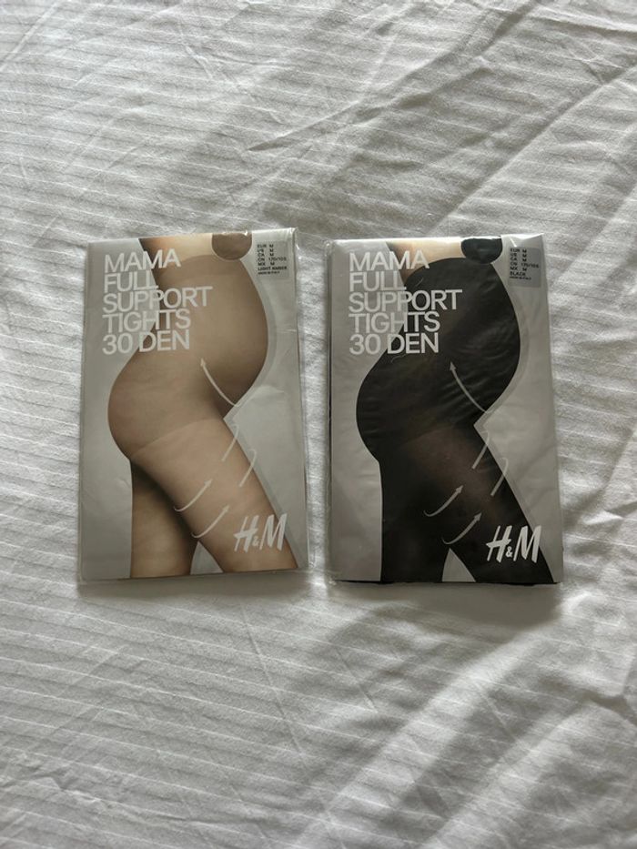 Lots de collants maternité beige et noir taille M
