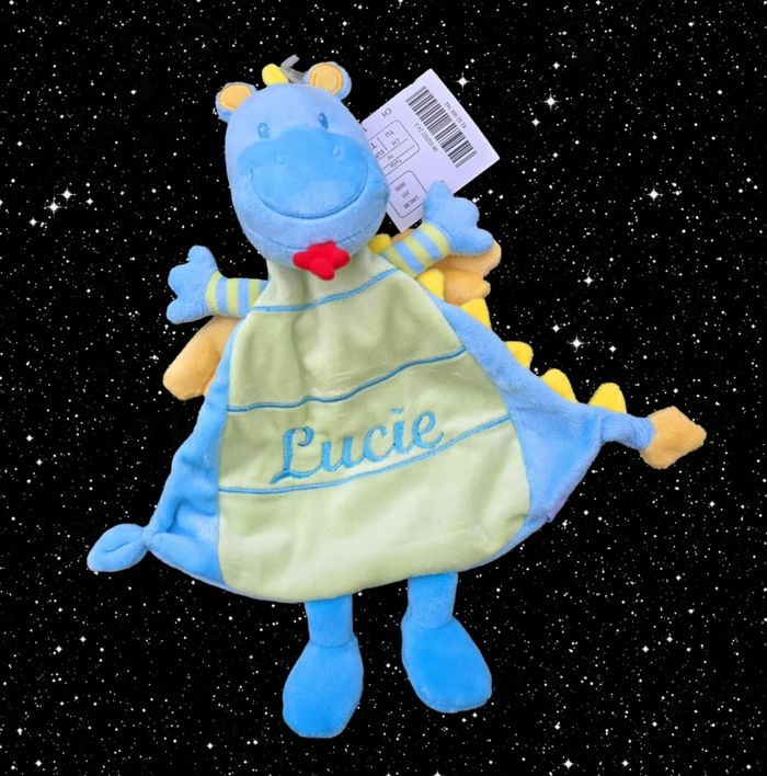 Doudou brodé dragon