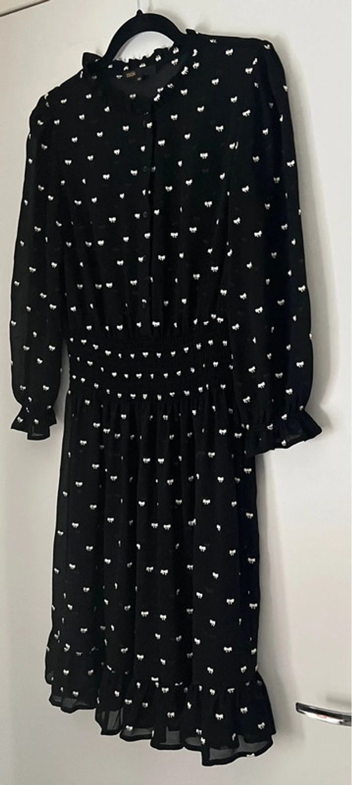 Robe Noire Brodée Maje Taille 40 - photo numéro 8