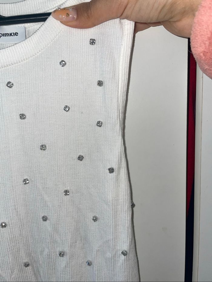 Haut blanc strass pimkie - photo numéro 3