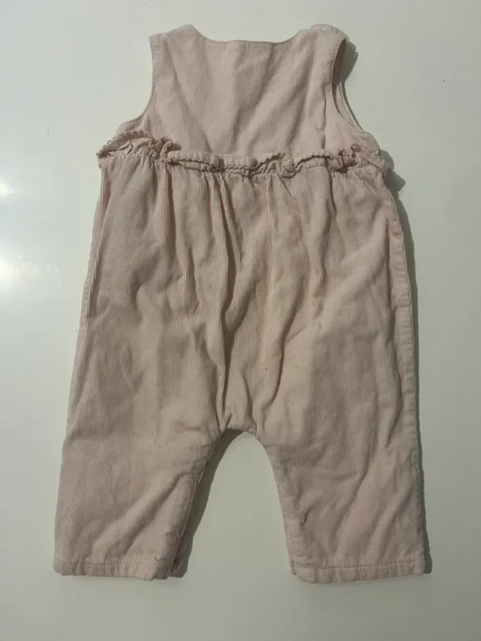 Barboteuse en velours rose poudré – taille 3 mois 💗 - photo numéro 5