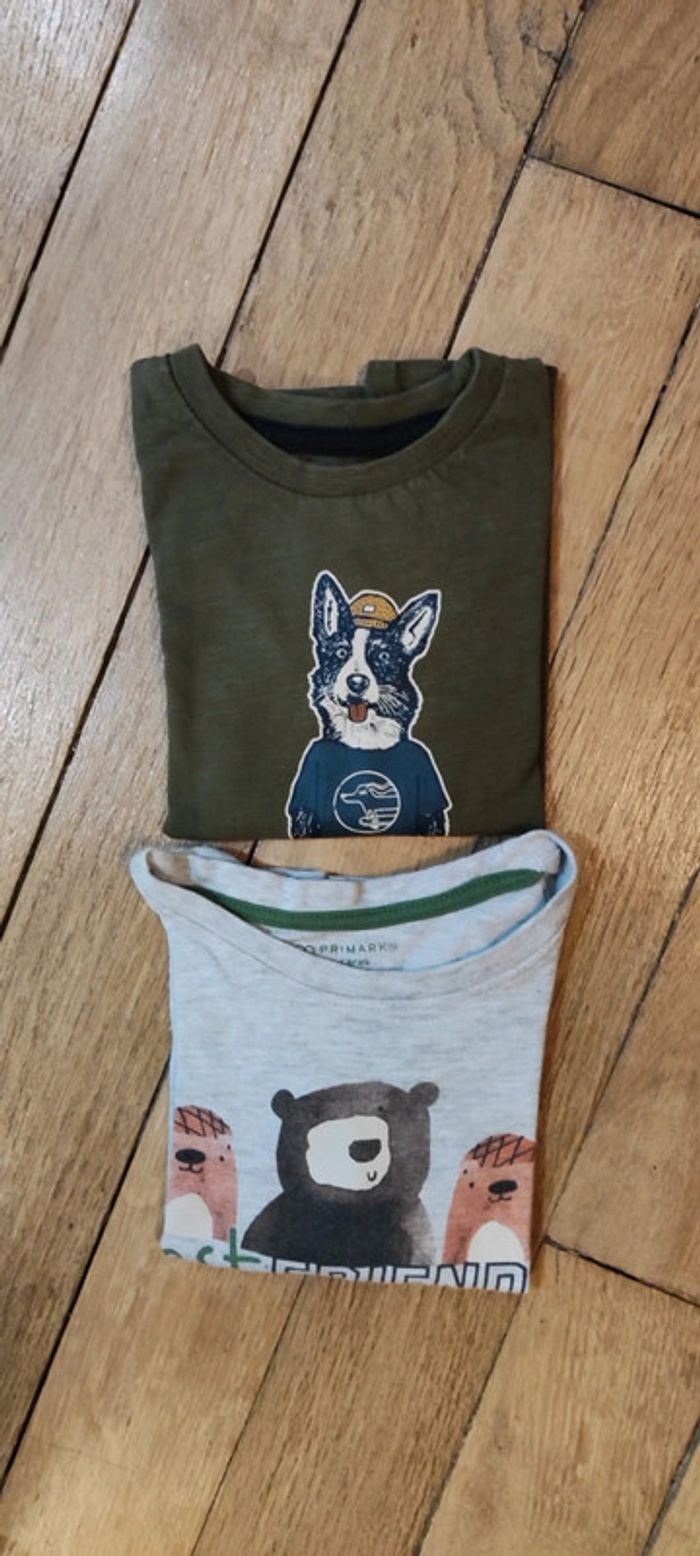 Lot t shirt animaux ml 2-3ans