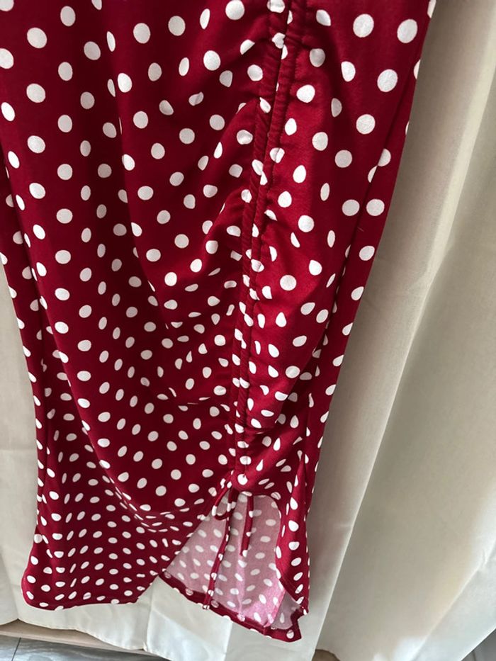 Robe longue rouge à pois blancs Shein - photo numéro 4
