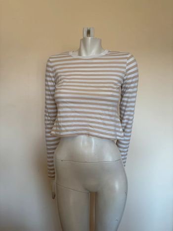 🌹 Tee shirt beige & blanc court 🌹