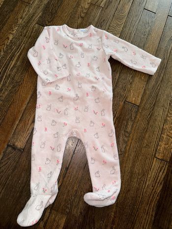 Pyjama Bout’chou velour.  12 mois