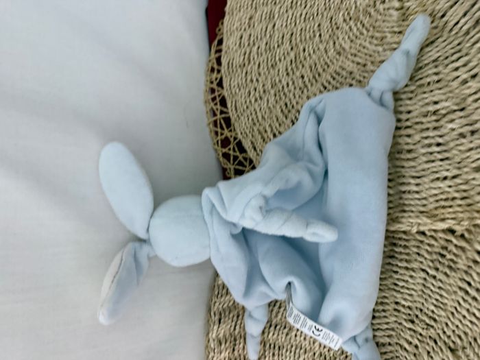 Doudou plat lapin bleu PERLE KALOO - photo numéro 3