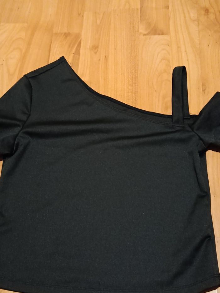 Crop top asymétrique femme taille 38 manche courte et débardeur - photo numéro 3