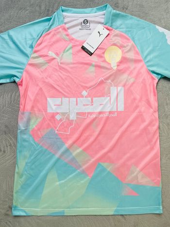 Maillot concept foot Maroc rose et bleu taille S