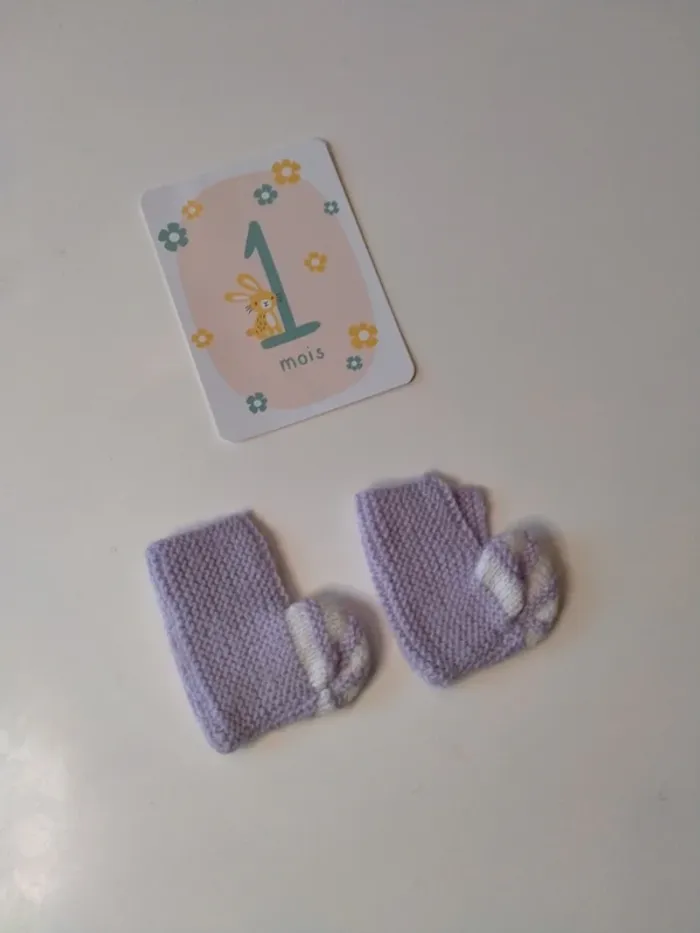 Ensemble tricoté bébé fait main 1 mois - photo numéro 6