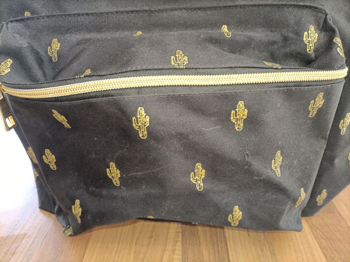 Sac à dos noir et doré Temps des Cerises motifs cactus - photo numéro 9