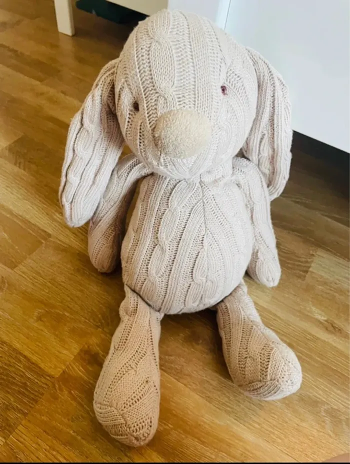 Peluche lapin coton et lin J-line - photo numéro 7