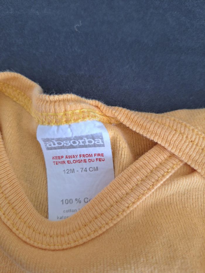 body jaune 12 mois absorba - photo numéro 2