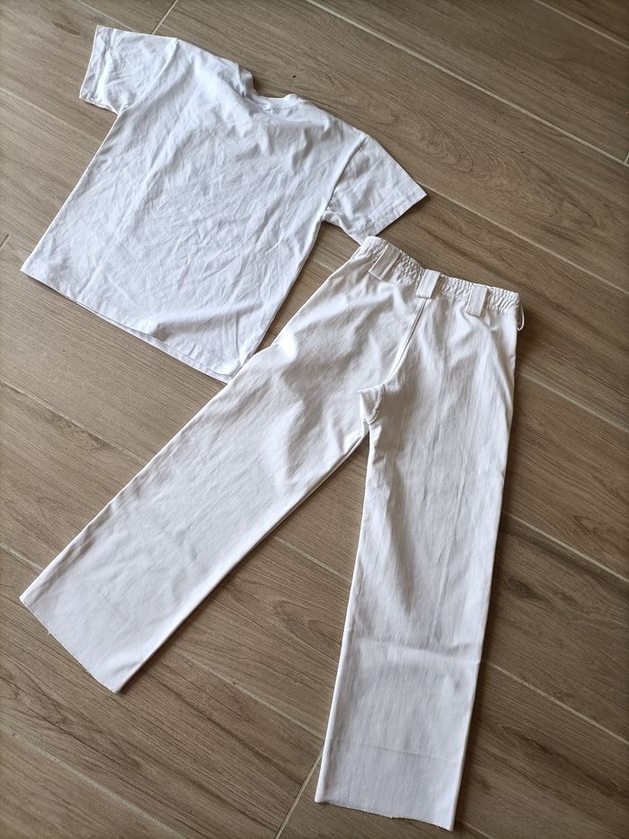 Tenue capoeira enfant tee shirt pantalon 8 ans mixte blanc bon état - photo numéro 6