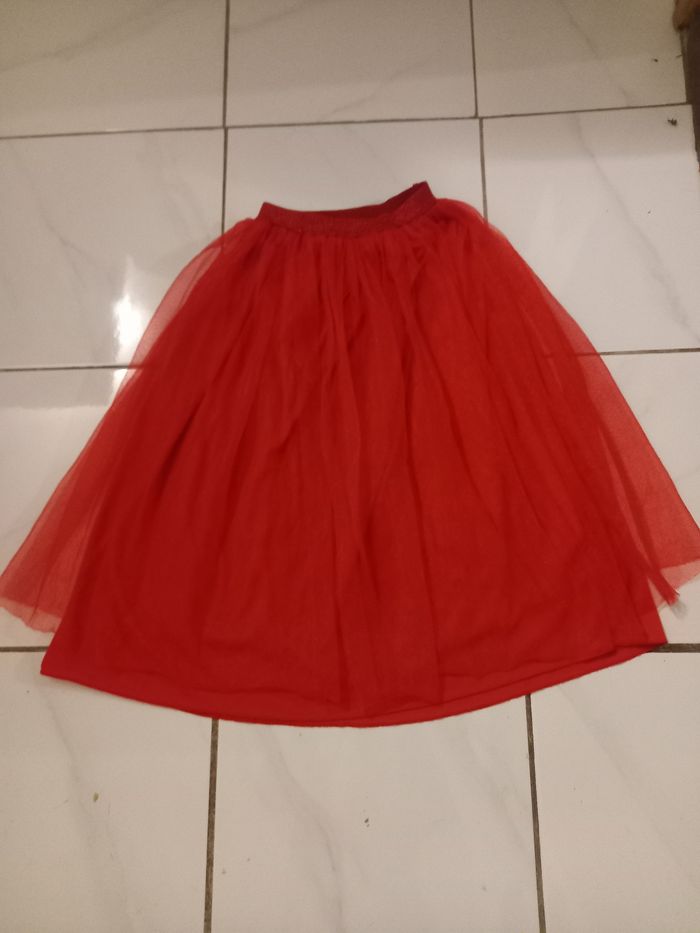 Jupe fille paille taille 7/8 ans marque capfun couleur rouge longueur 58cm - photo numéro 2
