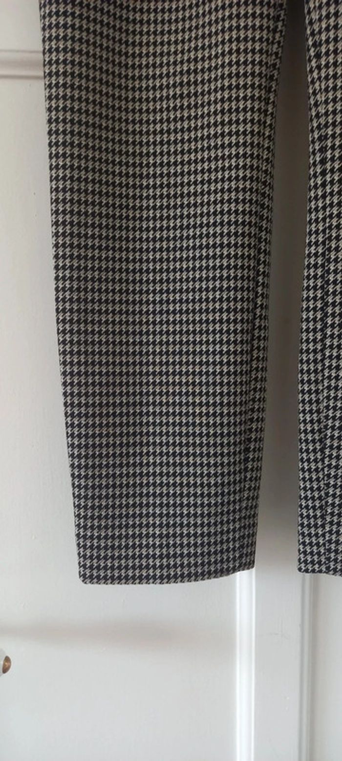 Pantalon droit motif pieds de poule noir et blanc H&M 38 - photo numéro 4
