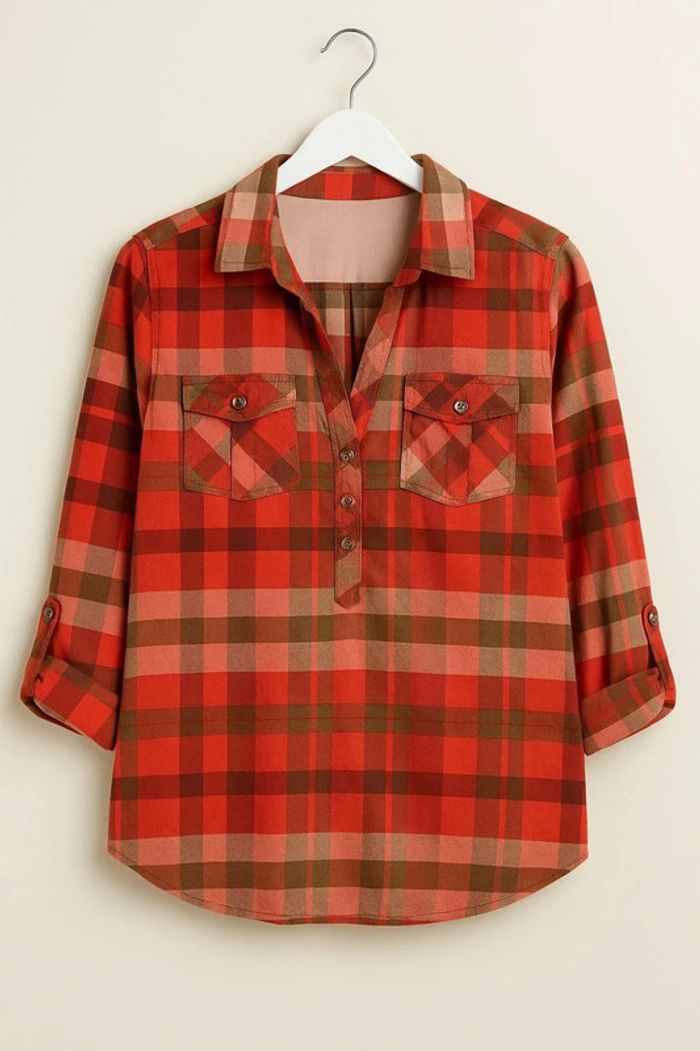 Chemise rouge à carreaux pour femme taille L vero moda