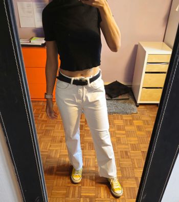 Jean blanc taille haute Zara