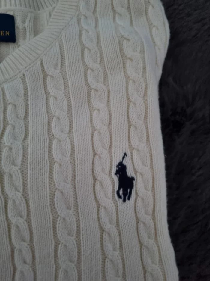 Cardigan Ralph Lauren blanc, 6 ans Enfant - photo numéro 4