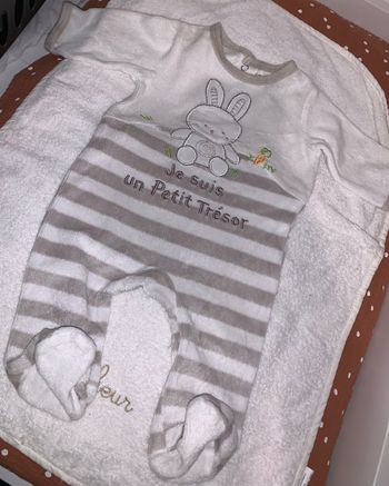 Lot de 2 pyjamas velours 1 mois