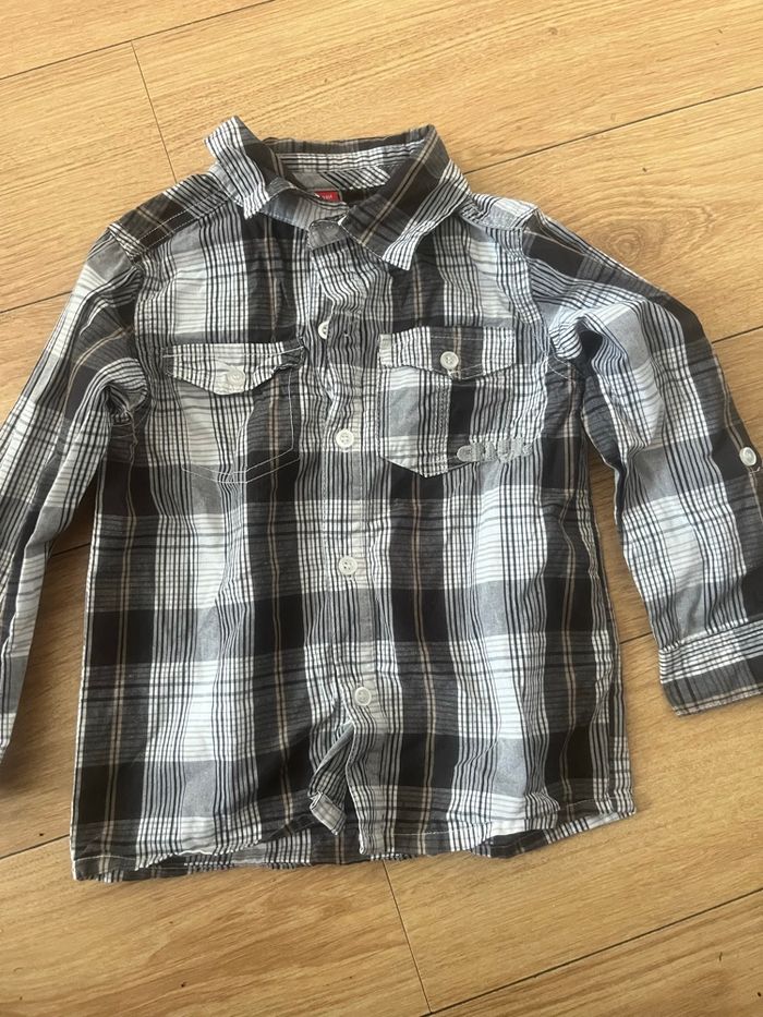 Chemise garçon manches longues à rayures 24 mois 100%coton - photo numéro 1
