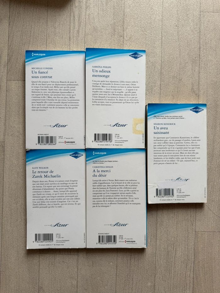 Lot de 5 Harlequin Collection Azur - photo numéro 3