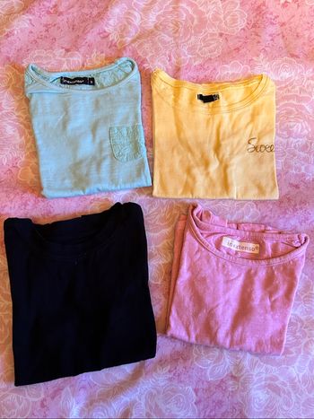 Lot de 4 t-shirts manches courtes bébé fille