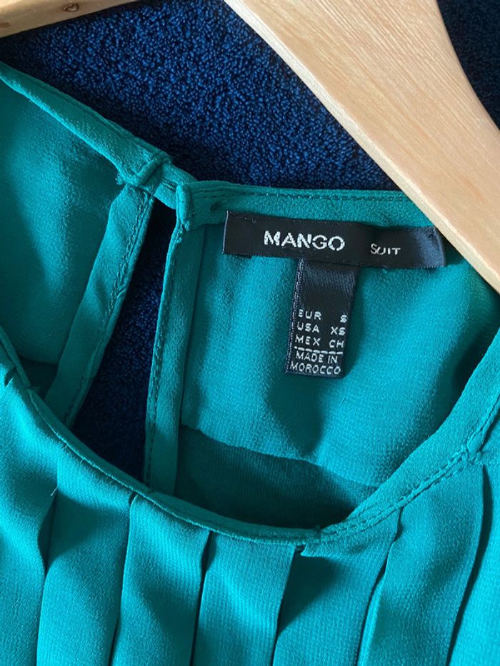 Blouse verte fluide mango manches 3/4 - photo numéro 5