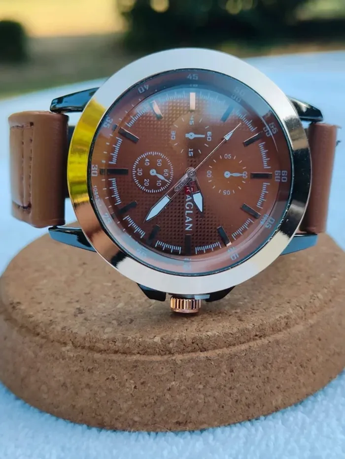 Montre large marron golden moderne - photo numéro 2