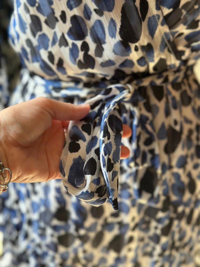 Robe imprimé léopard bleu Lilie Rose – Taille 36 - photo numéro 5