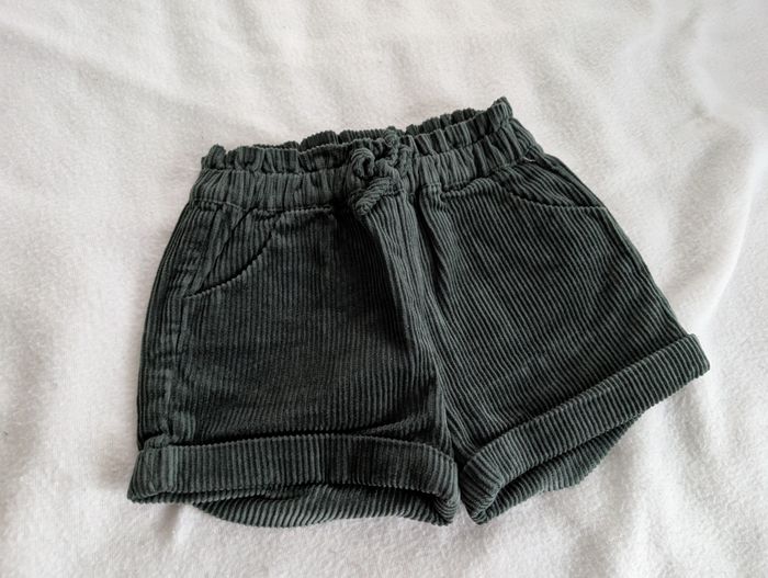 Short velours vert sapin - 3A - Vertbaudet