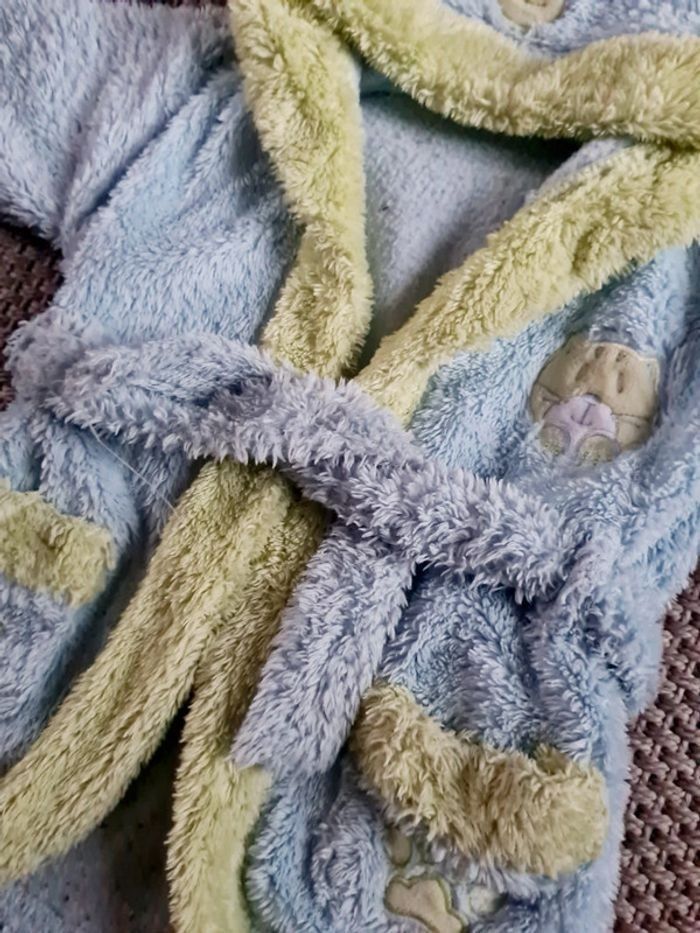 Robe de chambre bleue et verte mixte - 12 mois - photo numéro 5