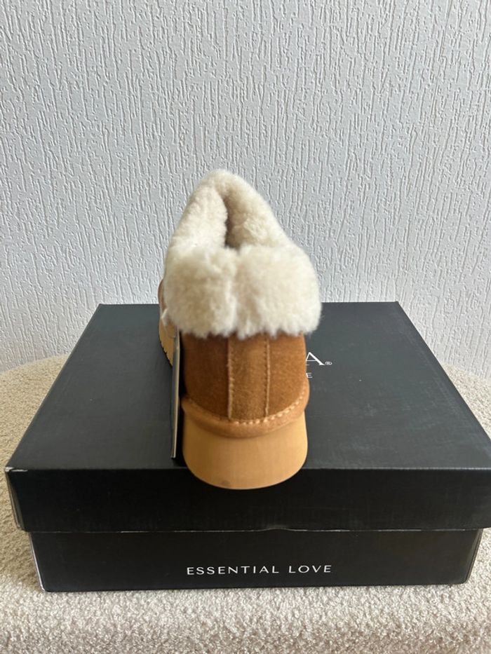 Bottines pantoufles semelles compensées Carmela Z.Serr Camel 40 - photo numéro 3