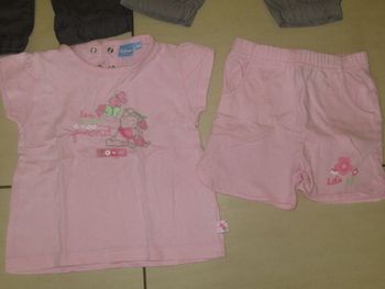 ensemble rose haut et short 18 mois