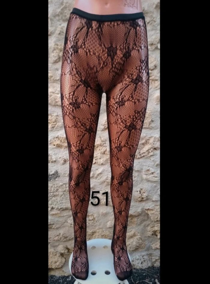 Collant résille motif fantaisie