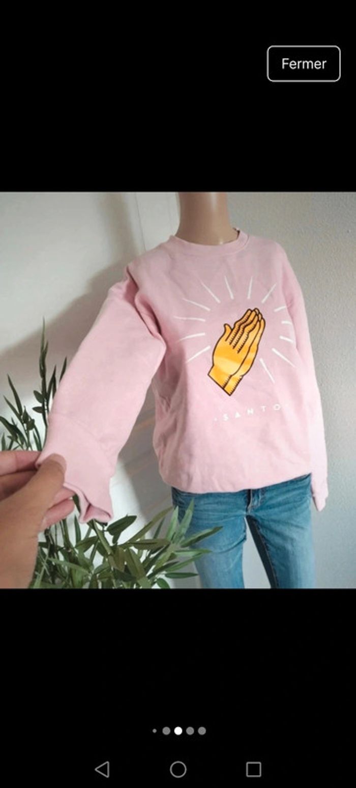 Sweat Santo rose taille xs très bon état - photo numéro 2